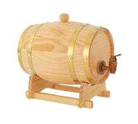 Barril de vino de pino de 3 l, barril de vino, barril de madera de roble original para vino con soporte y grifo, barril decorativo