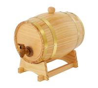 Barril de vino de pino de 3 litros, barril de vino con grifo, resistente a la humedad, neumáticos de acero inoxidable, oxidación, denso, reutilizable, barril de madera para vino, whisky