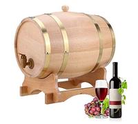 Barril de vino de roble, 10 L, práctico, duradero, de madera de roble, con soporte de madera para whisky Bourbon Tequila vino vinagre cerveza
