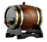 Barril de Vino HerméTico con Revestimiento Apto para Uso Alimentario, Barriles de Madera para AñEjar Vino con Soporte y Cubo para Almacenar Cerveza(D,1.5L)