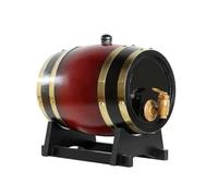 Barril de Vino HerméTico con Revestimiento Apto para Uso Alimentario, Barriles de Madera para AñEjar Vino con Soporte y Cubo para Almacenar Cerveza(B,3L)