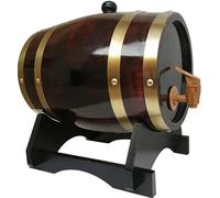 Barril de Vino Horizontal con Grifo/Soporte, Revestimiento de Papel de Aluminio, Dispensador de Barriles de Roble para Almacenamiento de Vino y ExhibicióN en Bares DoméSticos(E,30L)