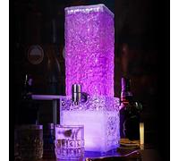 Barril de Vino Luminoso con Grifo de Acero Inoxidable Material Acrílico Cañón de Vino Luminoso para Cócteles para Bares, Restaurantes, Discotecas, Fiestas Privadas(14 * 14 * 44cm)