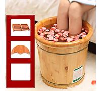 barril del baño de los pies, de alta temperatura de la espuma carbonizada pie barril 40cm alta pie cuenca madera bañera pérdida de peso de lavado doméstica femenino, regalo para los padres-E