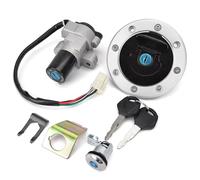 Barril Encendido Moto Tapa Combustible Depósito Gasolina Motocicleta para Suzuki GS500 GS 500 2001-2012, Interruptor Encendido, Cerradura Asiento con Kit Llave Cerradura De Encendido