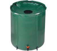 Barril Plegable para Agua De Lluvia De 100 Galones: Tanque Portátil De Almacenamiento De Agua, Sistema De Recolección De Agua De Lluvia con Grifos Dobles Y Kit De Rebosadero, ID Green 66 Gallon