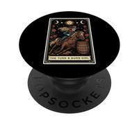 Barril Racer Barril Racing Rodeo Tarot Carta Esqueleto Bruja PopSockets PopGrip Adhesivo
