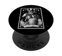 Barril Racer Barril Racing Rodeo Tarot Carta Esqueleto Bruja PopSockets PopGrip Adhesivo