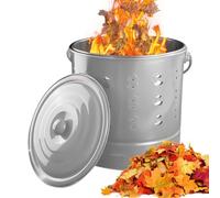 Barriles Quema Para Exterior - Cubo De Basura Para Papel Con Tapa De Acero Inoxidable | Incinerador Portátil Con Gancho Y Forro Para Chimeneas De Leña, Hogueras En Camping, Playa, Balcón Y Granja