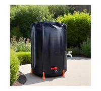 barrilpara Recoger Agua de Lluvia, Tela Resistente, Costuras termoselladas, no es fácil de filtrar, diseño Plegable, Uso Flexible(Black,50L)