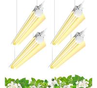 Barrina Bombilla de cultivo, 96 W (4 x 24 W), espectro completo de 2 pies, tiras de luz LED T8 en forma de V, luces de plantas para plantas de interior, paquete de 4