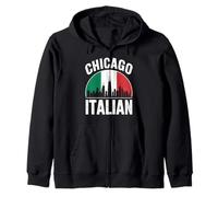 Barrio de la Bandera Italiana de la pequeña Italia de Chicago Illinois Sudadera con Capucha