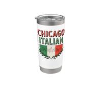 Barrio de la bandera italiana de la pequeña Italia de Chicago Illinois Vaso térmico de acero inoxidable de doble pared