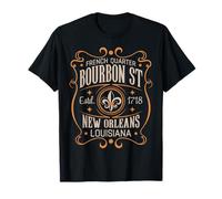 Barrio francés Bourbon Street Nueva Orleans Fleur De Lis 1718 Camiseta