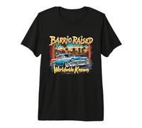 Barrio Raised Worldwide Known Estilo Chicano Camiseta Premium