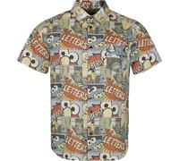Barrio Sesamo Comic - Allover Hombre Camisa Manga Corta Multicolor 100% algodón Regular