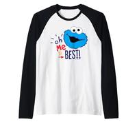 Barrio Sésamo Cookie Monster Best Ever Big Head LOL Classic Camiseta Manga Raglan