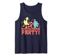 Barrio Sésamo Cookie Monster Big Bird Elmo Dance Party Retro Camiseta sin Mangas