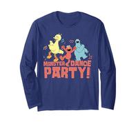 Barrio Sésamo Cookie Monster Big Bird Elmo Dance Party Retro Manga Larga
