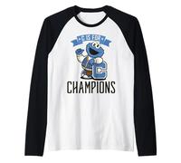 Barrio Sésamo Cookie Monster Campeón 60s Deportes Diversión Clásico Camiseta Manga Raglan