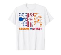 Barrio Sésamo Cookie Monster Elmo Big Bird Art Collage Retro Camiseta