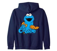 Barrio Sésamo Cookie Monster Mejores Galletas Feliz Clásico Pose Sudadera con Capucha