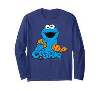 Barrio Sésamo Cookie Monster Mejores Galletas Happy Pose Clásico Manga Larga