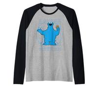 Barrio Sésamo Cookie Monstruo Da Vinci Parodia Divertido Clásico Camiseta Manga Raglan