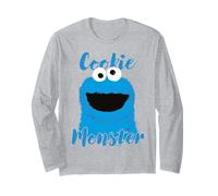 Barrio Sésamo Cookie Monstruo De Dibujos Animados Loco Manga Larga