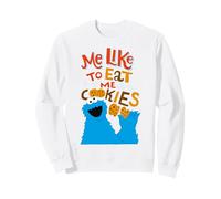 Barrio Sésamo Cookie Monstruo Dibujos Animados Leyenda Grande Retro Sudadera
