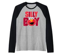 Barrio Sésamo Elmo Cuddle Cute Sweet Face Silly Boy Classic Camiseta Manga Raglan