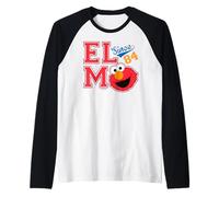 Barrio Sésamo Elmo Cuddle Lindo College Team Classic Varsity Camiseta Manga Raglan