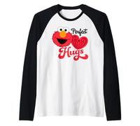 Barrio Sésamo Elmo Love Valentines Corazón Vintage Abrazo Camiseta Manga Raglan