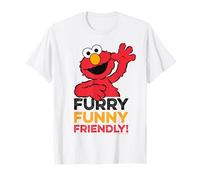 Barrio Sésamo Elmo Peludo Divertido Amigable Pose BFF Vintage XOXO Camiseta