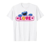 Barrio Sésamo Galleta Monstruo Amor San Valentín Corazón Retro Camiseta