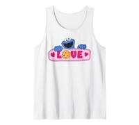Barrio Sésamo Galleta Monstruo Amor San Valentín Corazón Retro Camiseta sin Mangas
