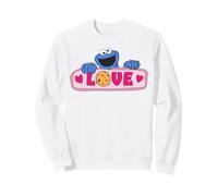 Barrio Sésamo Galleta Monstruo Amor San Valentín Corazón Retro Sudadera