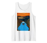 Barrio Sésamo Galleta Monstruo Grito Parodia Munch Clásico LOL Camiseta sin Mangas