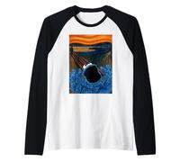 Barrio Sésamo Galleta Monstruo Grito Parodia Pintura Clásica Camiseta Manga Raglan