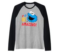 Barrio Sésamo Galleta Monstruo Increíble Pose De Dibujos Camiseta Manga Raglan