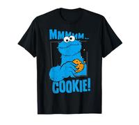Barrio Sésamo Galletas Monstruo Deliciosas Galletas Happy Pose Retro Camiseta