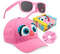 Barrio Sesamo Gorra Niña con Gafas de Sol UV400 y Coletero Set, Gorra Infantil, Gafas Sol Niña, Accesorios de Verano, Regalos Niñas (Rosa Sesame Street)