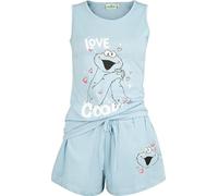 Barrio Sesamo Love Cookie! Mujer Pijama Azul XXL 100% algodón Vorne Bedruckt Regular