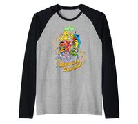 Barrio Sésamo Monster Music Jammin Mejores Amigos BFF Clásico Camiseta Manga Raglan