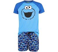 Barrio Sesamo Monstruo de Las Galletas Hombre Pijama Azul M 100% algodón