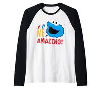 Barrio Sésamo Monstruo Galleta Increíble Pose Clásico De Di Camiseta Manga Raglan