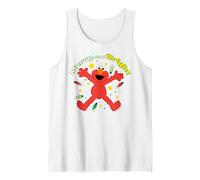 Barrio Sésamo Navidad Elmo Christmas Cuddle Merry Retro Bright Camiseta sin Mangas