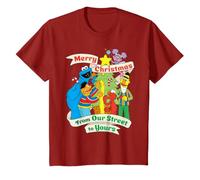 Barrio Sésamo Niños Árbol de Navidad Galleta Bert Abby Ernie Elmo Camiseta