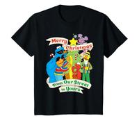 Barrio Sésamo Niños Árbol de Navidad Galleta Bert Ernie Elmo Abby Camiseta