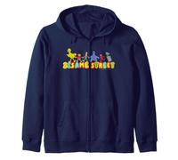 Barrio Sésamo Personajes Amigos Pose Divertido Dibujos Animados Retro 90's Sudadera con Capucha